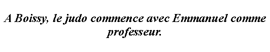 Zone de Texte: A Boissy, le judo commence avec Emmanuel comme professeur.